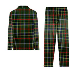 ScotsTee Shop Scottish Bisset SC Crest Tartan Pajama Satin Velvet Flannel Pajama Set