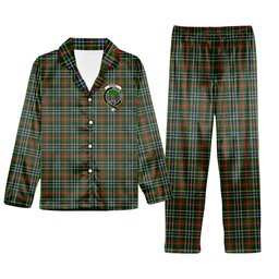 ScotsTee Shop Scottish Bisset SC Crest Tartan Pajama Satin Velvet Flannel Pajama Set