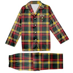 ScotsTee Shop Scottish Buchanan Crest Tartan Pajama Satin Velvet Flannel Pajama Set