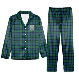ScotsTee Shop Scottish Black Watch Ancient Crest Tartan Pajama Satin Velvet Flannel Pajama Set
