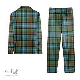 ScotsTee Shop Scottish Caldwell Crest Tartan Pajama Satin Velvet Flannel Pajama Set