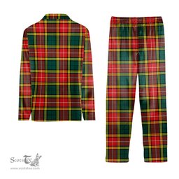 ScotsTee Shop Scottish Baxter of Balgavies Modern Crest Tartan Pajama Satin Velvet Flannel Pajama Set