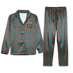 ScotsTee Shop Scottish Cameron Hunting Ancient Crest Tartan Pajama Satin Velvet Flannel Pajama Set