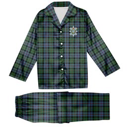ScotsTee Shop Scottish Black Watch Coarse Kilt Ancient Crest Tartan Pajama Satin Velvet Flannel Pajama Set