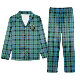 ScotsTee Shop Scottish Calder Ancient Crest Tartan Pajama Satin Velvet Flannel Pajama Set