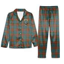 ScotsTee Shop Scottish Beattie (Beatty) Ancient Crest Tartan Pajama Satin Velvet Flannel Pajama Set
