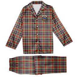 ScotsTee Shop Scottish Bruce of Kinnaird Ancient Crest Tartan Pajama Satin Velvet Flannel Pajama Set
