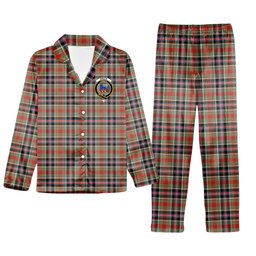 ScotsTee Shop Scottish Bruce of Kinnaird Ancient Crest Tartan Pajama Satin Velvet Flannel Pajama Set