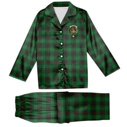 ScotsTee Shop Scottish Beveridge Crest Tartan Pajama Satin Velvet Flannel Pajama Set