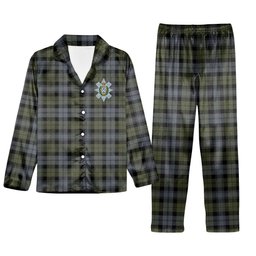 ScotsTee Shop Scottish Black Watch Large Sett Ancient Crest Tartan Pajama Satin Velvet Flannel Pajama Set