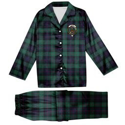 ScotsTee Shop Scottish Blair Modern Crest Tartan Pajama Satin Velvet Flannel Pajama Set