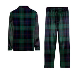ScotsTee Shop Scottish Blair Modern Crest Tartan Pajama Satin Velvet Flannel Pajama Set