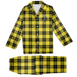 ScotsTee Shop Scottish Barclay Dress Modern Crest Tartan Pajama Satin Velvet Flannel Pajama Set