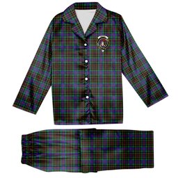 ScotsTee Shop Scottish Brodie Hunting Modern Crest Tartan Pajama Satin Velvet Flannel Pajama Set