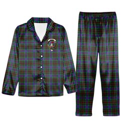 ScotsTee Shop Scottish Brodie Hunting Modern Crest Tartan Pajama Satin Velvet Flannel Pajama Set