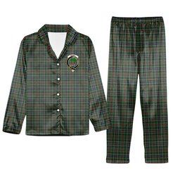 ScotsTee Shop Scottish Bisset Crest Tartan Pajama Satin Velvet Flannel Pajama Set