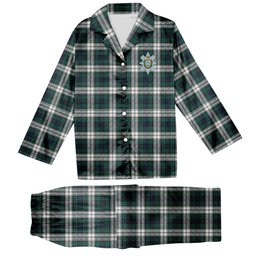 ScotsTee Shop Scottish Black Watch Dress Modern Crest Tartan Pajama Satin Velvet Flannel Pajama Set