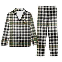 ScotsTee Shop Scottish Burns Check Modern Crest Tartan Pajama Satin Velvet Flannel Pajama Set