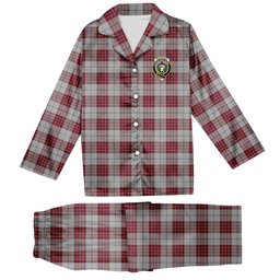 ScotsTee Shop Scottish Buchanan 1842 Crest Tartan Pajama Satin Velvet Flannel Pajama Set