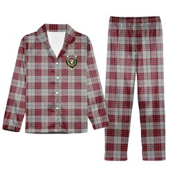 ScotsTee Shop Scottish Buchanan 1842 Crest Tartan Pajama Satin Velvet Flannel Pajama Set