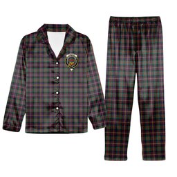 ScotsTee Shop Scottish Cameron Highlanders of Ottawa Crest Tartan Pajama Satin Velvet Flannel Pajama Set