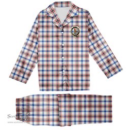 ScotsTee Shop Scottish Boswell Dress Modern Crest Tartan Pajama Satin Velvet Flannel Pajama Set
