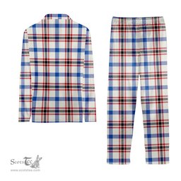 ScotsTee Shop Scottish Boswell Dress Modern Crest Tartan Pajama Satin Velvet Flannel Pajama Set