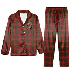 ScotsTee Shop Scottish Burns 1930 Crest Tartan Pajama Satin Velvet Flannel Pajama Set