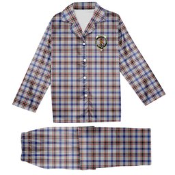 ScotsTee Shop Scottish Boswell Crest Tartan Pajama Satin Velvet Flannel Pajama Set