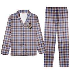 ScotsTee Shop Scottish Boswell Crest Tartan Pajama Satin Velvet Flannel Pajama Set