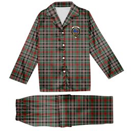 ScotsTee Shop Scottish Bruce of Kinnaird Crest Tartan Pajama Satin Velvet Flannel Pajama Set