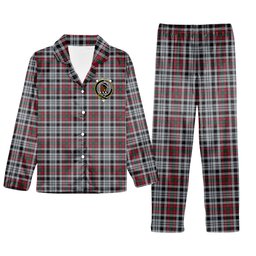 ScotsTee Shop Scottish Borthwick Dress Modern Crest Tartan Pajama Satin Velvet Flannel Pajama Set