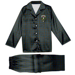 ScotsTee Shop Scottish Buchanan Hunting Crest Tartan Pajama Satin Velvet Flannel Pajama Set