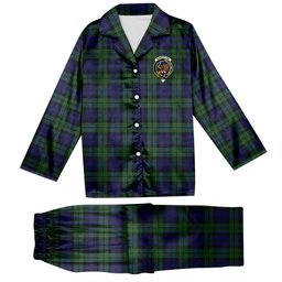 ScotsTee Shop Scottish Bannatyne SC Crest Tartan Pajama Satin Velvet Flannel Pajama Set