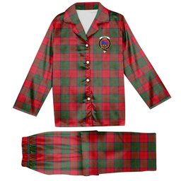 ScotsTee Shop Scottish Bruce New Modern Crest Tartan Pajama Satin Velvet Flannel Pajama Set