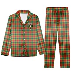 ScotsTee Shop Scottish Buchanan Old Sett Crest Tartan Pajama Satin Velvet Flannel Pajama Set