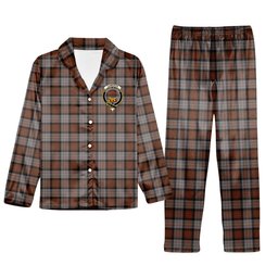 ScotsTee Shop Scottish Cameron Of Erracht Weathered Crest Tartan Pajama Satin Velvet Flannel Pajama Set