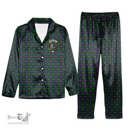 ScotsTee Shop Scottish Carmichael Modern Crest Tartan Pajama Satin Velvet Flannel Pajama Set