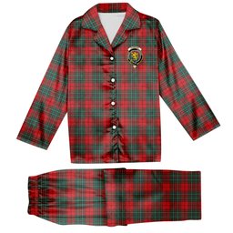 ScotsTee Shop Scottish Cumming Modern Crest Tartan Pajama Satin Velvet Flannel Pajama Set