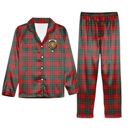 ScotsTee Shop Scottish Cumming Modern Crest Tartan Pajama Satin Velvet Flannel Pajama Set