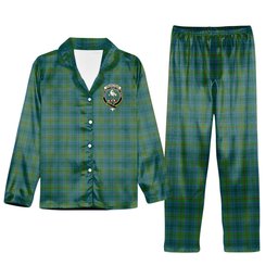 ScotsTee Shop Scottish Cranstoun Modern Crest Tartan Pajama Satin Velvet Flannel Pajama Set