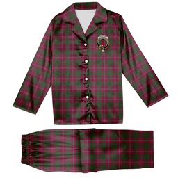 ScotsTee Shop Scottish Crawford Crest Tartan Pajama Satin Velvet Flannel Pajama Set