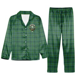 ScotsTee Shop Scottish Cranston Crest Tartan Pajama Satin Velvet Flannel Pajama Set