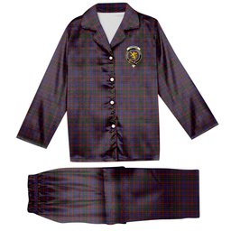 ScotsTee Shop Scottish Cumming Crest Tartan Pajama Satin Velvet Flannel Pajama Set