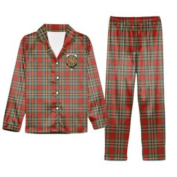 ScotsTee Shop Scottish Chattan Ancient Crest Tartan Pajama Satin Velvet Flannel Pajama Set