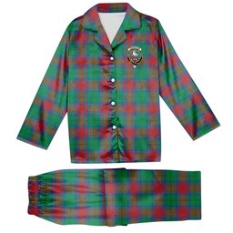ScotsTee Shop Scottish Cranstoun Dress Ancient Crest Tartan Pajama Satin Velvet Flannel Pajama Set