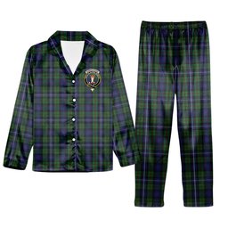 ScotsTee Shop Scottish Donnachaidh Robertson Crest Tartan Pajama Satin Velvet Flannel Pajama Set