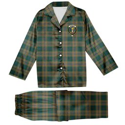 ScotsTee Shop Scottish Chisholm Colonial Crest Tartan Pajama Satin Velvet Flannel Pajama Set