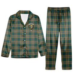 ScotsTee Shop Scottish Chisholm Colonial Crest Tartan Pajama Satin Velvet Flannel Pajama Set