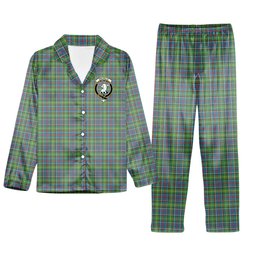 ScotsTee Shop Scottish Colville Crest Tartan Pajama Satin Velvet Flannel Pajama Set